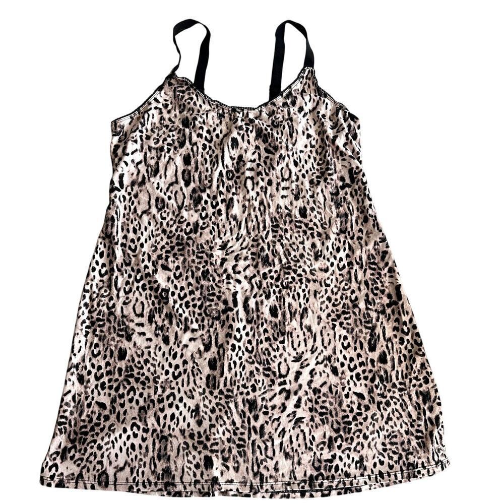 Secret Treasures Brown/Black Animal Print Tank Top, Sleep Dress- M